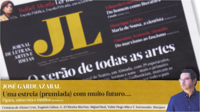«José Gardeazabal. Literatura, modo de sentir» — Entrevista ao Jornal de Letras