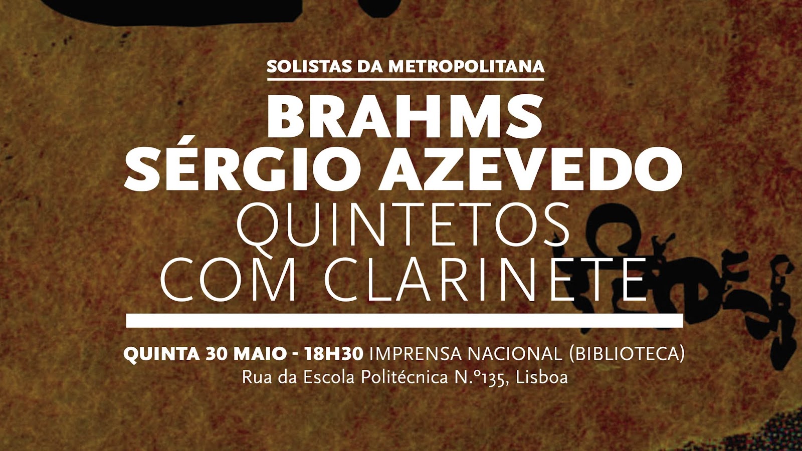 Brahms/Sérgio Azevedo: Quintetos com Clarinete, dia 30 de maio, na Biblioteca da Imprensa Nacional