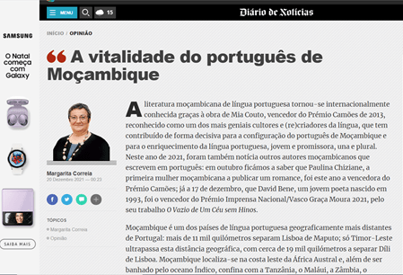 A vitalidade do português de Moçambique, por Margarita Correia no Diário de Notícias