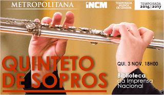 03-11-2016 — CONCERTO NA BIBLIOTECA — «Quinteto de Sopros», por solistas da Metropolitana