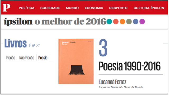 Poesia (1990-2016), de Eucanaã Ferraz, entre os melhores livros de Poesia de 2016