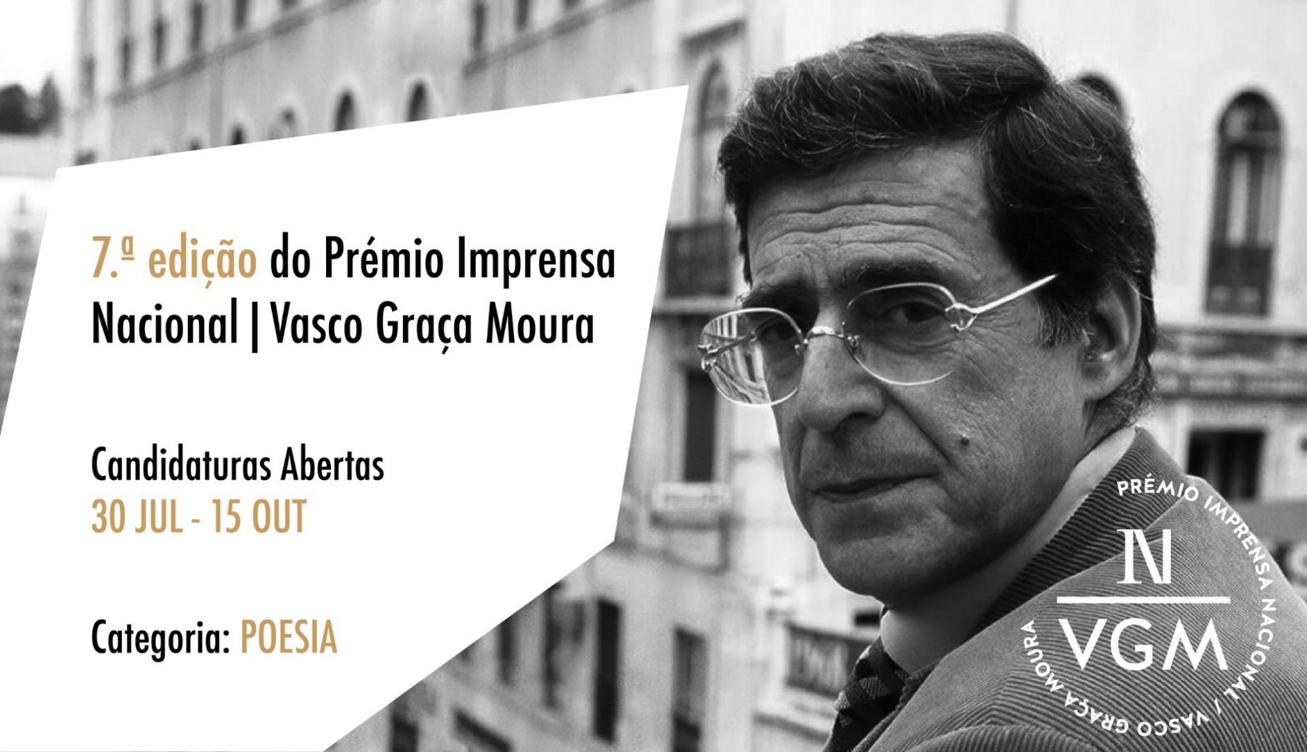 Abertas as candidaturas à 7.ª edição do Prémio Imprensa Nacional/Vasco Graça Moura